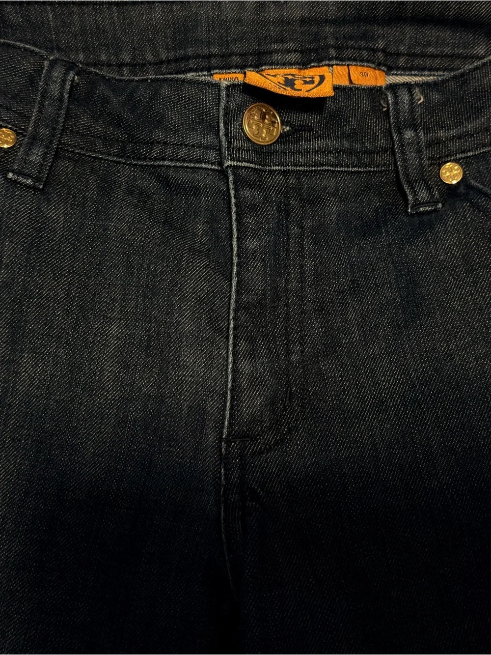 Tory Burch Indigo Straight-Leg Women's Jeans with Logo Accent